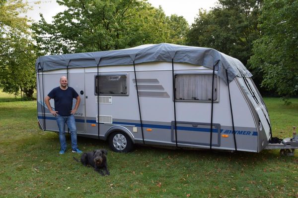 GreenYard® Wohnwagen Schutzdach 550 cm Abdeckplane Wohnmobilschutzdach