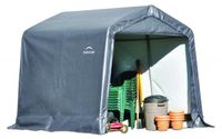 ShelterLogic Foliengerätehaus 5,76 m² Grau 240x240 cm Satteldach