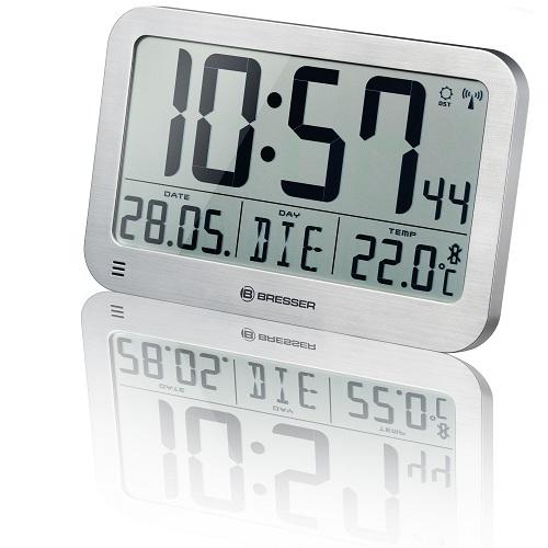MyTime MC LCD Wanduhr silber