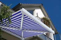 LED Vollkassettenmarkise ELOS V2 - marineblau-weiß 350 x 250 cm