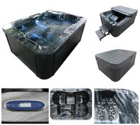 Outdoor Whirlpool BLACK MARBLE inkl. Treppe und Thermoabdeckung