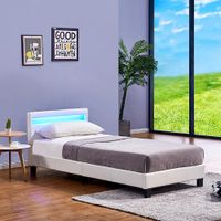 LED Bett ASTRO 90 x 200 Weiß