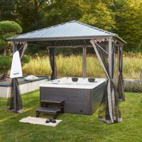 Outdoor Whirlpool WHITE MARBLE inkl. Treppe und Thermoabdeckung
