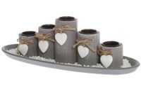 My Flair Teelichthalter mit Tablett "Tabea", grau