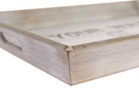 My Flair Holztablett "Ewi", ohne Füße - antikgrau, schwarz