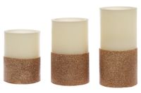My Flair 3er-Set LED Kerzen, natur/kupfer