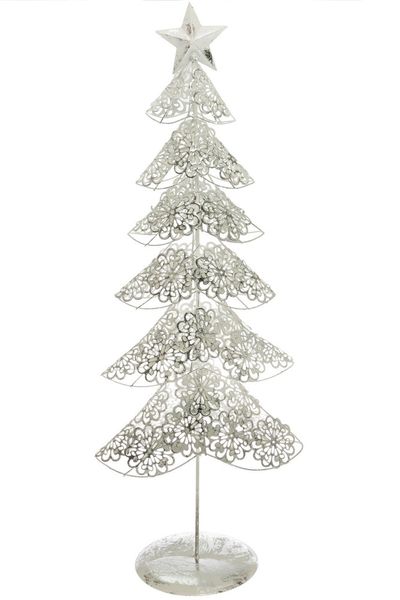 My Flair Metallbaum, 60 cm, weiß/glitzer