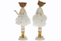 My Flair 2er-Set Ballerina, 15 cm - weiß/gold