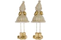 My Flair 2er-Set Winterkinder, 18 cm - creme/gold