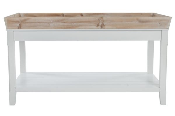 My Flair Beistelltisch "Riviera" - antikweiß + holz