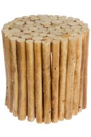 My Flair Holz Hocker  "Hans", rund - holz, Antikweiß