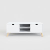 Lowboard Scandi, Weiss m. Holz