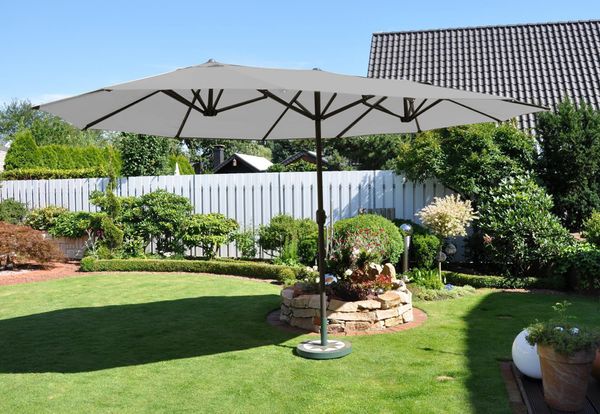 XXL-Oval-Sonnenschirm, ca. 4,6 x 2,7 m- Grau