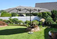 XXL-Oval-Sonnenschirm, ca. 4,6 x 2,7 m- Grau