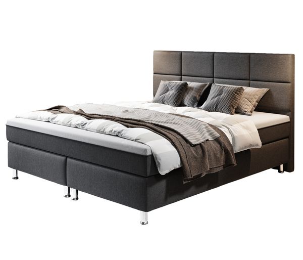 Boxspringbett ROTTERDAM PLUS mit 7-Zonen-Taschenfederkernmatratze, ca. 180 x 200 cm – Anthrazit