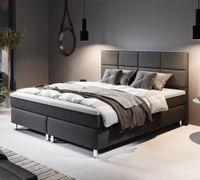 Boxspringbett ROTTERDAM PLUS mit 7-Zonen-Taschenfederkernmatratze, ca. 180 x 200 cm – Anthrazit