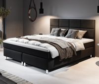 Boxspringbett ROTTERDAM PLUS mit 7-Zonen-Taschenfederkernmatratze, ca. 180 x 200 cm – Schwarz