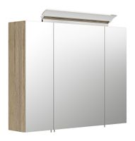 Spiegelschrank 80 inklusive LED-Acrylglaslampe eiche hell EEK: F