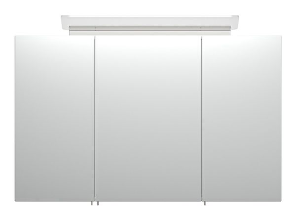 Spiegelschrank 100 inklusive LED-Acrylglaslampe weiss hochglanz EEK: F
