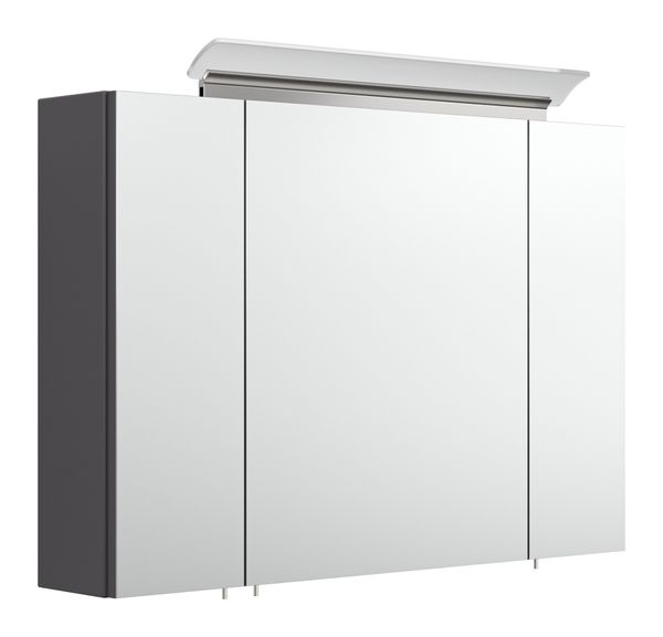 Spiegelschrank 90 inklusive LED-Acrylglaslampe anthrazit seidenglanz EEK: F