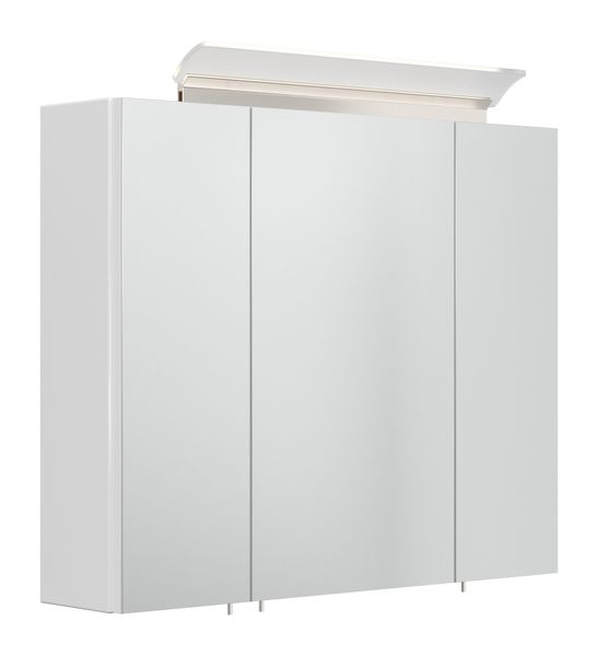 Spiegelschrank 75 inklusive LED-Acrylglaslampe weiss hochglanz EEK: F