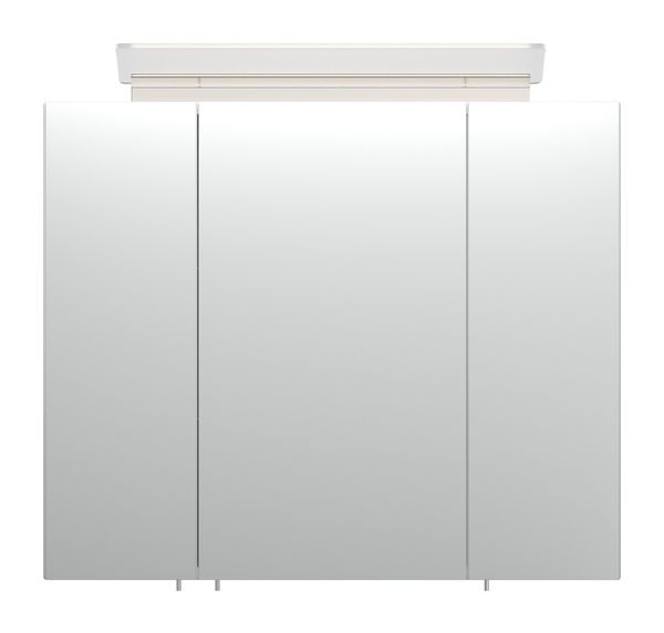 Spiegelschrank 75 inklusive LED-Acrylglaslampe weiss hochglanz EEK: F