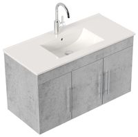 Badmöbel-Set Teramo 100 cm (6-teilig) Beton EEK: F