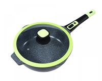 Click-Grip Bratpfanne Aluguss mit Keramikbeschichtung Ø24cm mit Glasdeckel