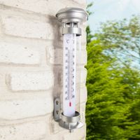 LED Solar-Thermometer mit Erdspieß und Wandhalterung