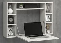 herausklappbare Laptoptisch mit 7 Ablagefächern "Wandila" Weiß