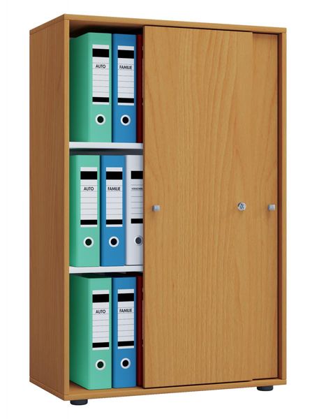 Büroschrank Lona XL mit Schiebetüren Buche