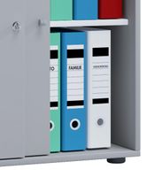Büroschrank Lona L mit Schiebetüren Grau