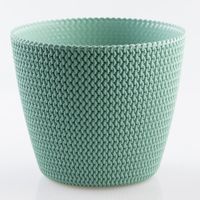 Blumentopf in Strickoptik - Grün