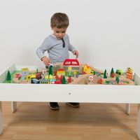Spieltisch mit Holzeisenbahn Multifunktionstisch für Kinder