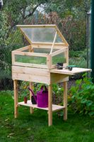 Hochbeet mit Polycarbonat-Aufsatz und Ablagefläche S