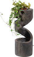 Spiralförmiger Design-Gartenbrunnen mit LED´s