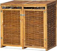 Wetterfeste Doppel-Mülltonnen-Box aus Holz 240L