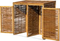 Wetterfeste Doppel-Mülltonnen-Box aus Holz 240L
