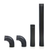 Ofenrohr-Set, 120 mm Durchmesser, schwarz