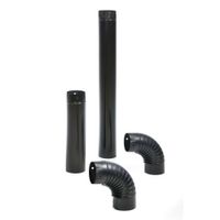 Ofenrohr-Set, 120 mm Durchmesser, schwarz