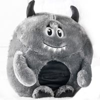 Plüschkissen "Little Monsters" - Grau/Anthrazit