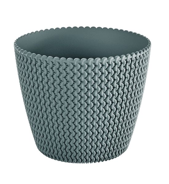 Blumentopf in Strickoptik, ca. 11,5 Liter - Steingrau