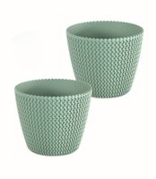 Blumentopf in Strickoptik, ca. 5 Liter, Grün - 2er Set