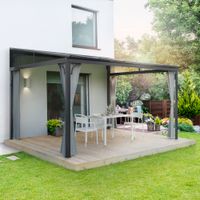 LECO Terrassenüberdachung Melanie mit Seitenteilen - ca. 400 x 300 x 266 cm, Anthrazit