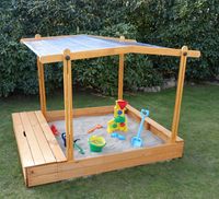Promadino Sandkasten "MULTI" + Sitzbox + Sonnendach