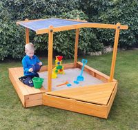 Promadino Sandkasten "MULTI" + Bug-/Sitzbox + Sonnendach