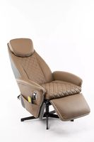 Elektrischer Massagesessel Relaxsessel hellbraun Lederoptik