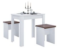 Esstisch-Gruppe "Esal L" 80x50 Weiß