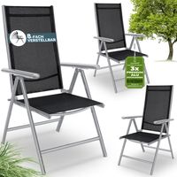 Casaria Gartenstuhl Bern 3er-Set Silber