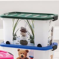 Ordnung Rollenbox, mit Motiv - inkl Deckel-Schilfgras-Steine